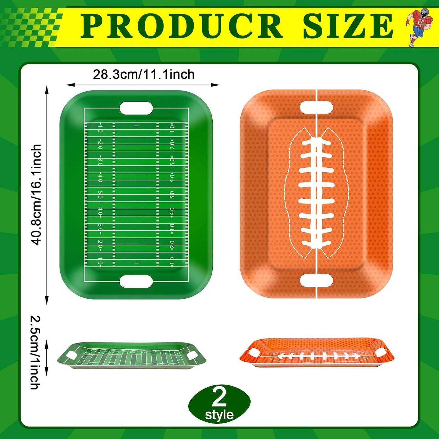 2Pcs Winter Serving Trays 16.1 x 11.1 Inch Large Melamine Christmas Trays Platters with Handles Rectangular Snowflake Melamine Dish for Serving Food Outdoor Dinner Dessert Plates Party Decorations