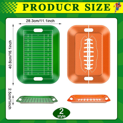 2Pcs Winter Serving Trays 16.1 x 11.1 Inch Large Melamine Christmas Trays Platters with Handles Rectangular Snowflake Melamine Dish for Serving Food Outdoor Dinner Dessert Plates Party Decorations