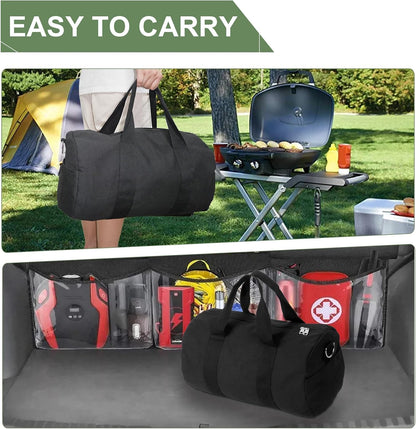 24" Grill Tool Storage Bag, Canvas, Black, Unisex, Classic Style, 60x24x24 cm/24 * 9.4 * 9.4 inches, Zipper Closure, Hand Strap, Perfect for Outdoor Grilling, Camping, Hiking