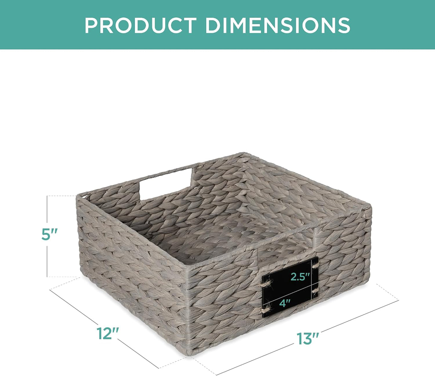 Best Choice Products Set of 4 9x12in Water Hyacinth Pantry Baskets, Woven Organizers w/Chalkboard Label, Chalk Marker - Natural