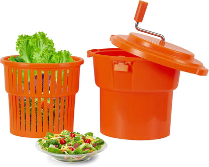 CLIVIA 5 Gal/20 Qt Large Commercial Salad Spinner Jumbo Manual Lettuce Dryer-Dries up to 7 Heads of Lettuces