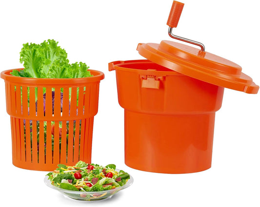 CLIVIA 5 Gal/20 Qt Large Commercial Salad Spinner Jumbo Manual Lettuce Dryer-Dries up to 7 Heads of Lettuces