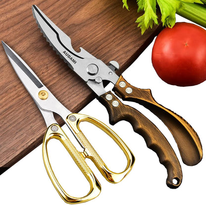 2 Pack Kitchen Shears,Heavy Duty Stainless Steel All-Purpose Poultry Meat Scissors for Cooking-Dishwasher Safe