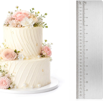 11.81 Inches Stainless Steel Cake Scraper, Leveler & Smoother for Buttercream