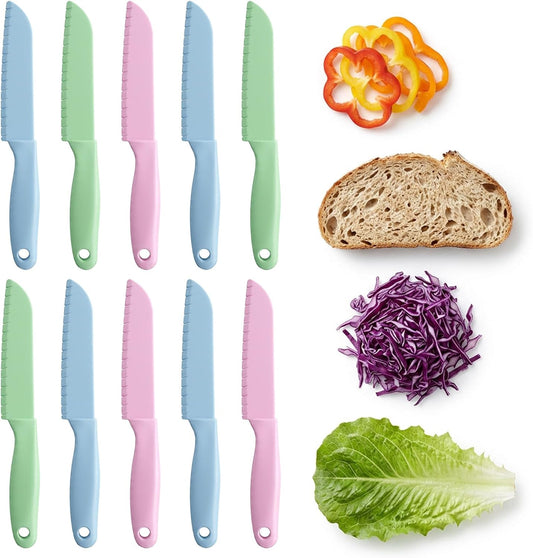 10 Pcs Lettuce Knife Cutter Set, 8.5 Inch Plastic Cake Knife
