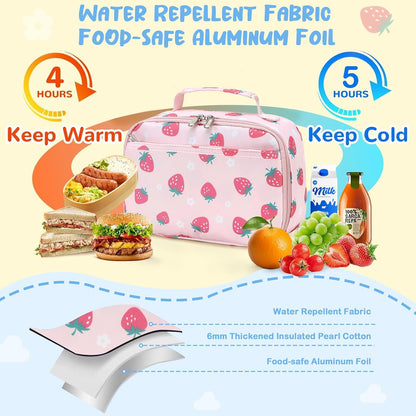 CAMTOP Kids Lunch Box Boys Girls Insulated Lunch Cooler Bag Reusable Lunch Tote Kit for School Travel (094 Tie Dye)