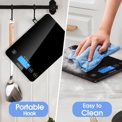 KOIOS 33lb Kitchen Scale 0.1oz Precision,Batteries & USB-C Charging(White)