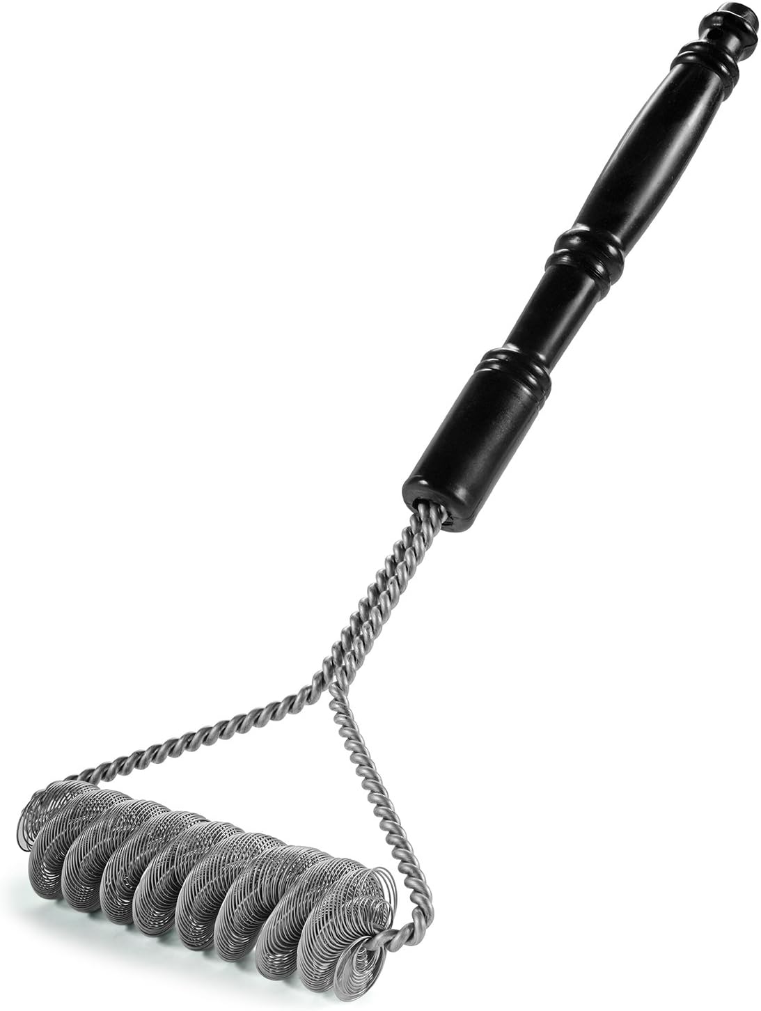 Brushtech Double Helix Grill Brush, 16″ Flat BBQ Grill Cleaner - Bristle‑Free Coil Springs Clean Tops & Sides - Stainless Steel, Long Reach Handle, Heavy‑Duty BBQ Tool for Gas & Charcoal Grates