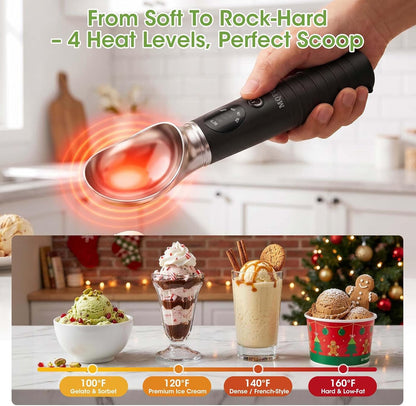 Heated Ice Cream Scoop with Removable Head – Dishwasher Safe
