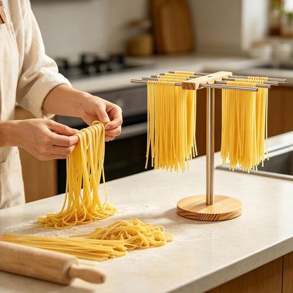 Stable Pasta Drying Rack, Noodle Drying Hanger with 10 Crossbars