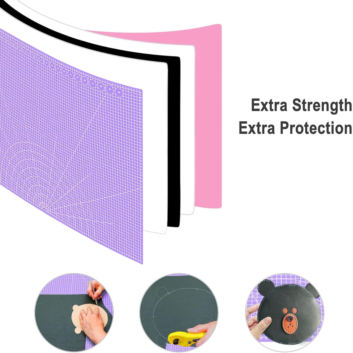 24" x 36" Self Healing Cutting Mat: Double Sided Sewing Cutting Mat Craft Supplies A1 Size for Quilting, Crafts Arts, and Fabric Purple & Pink Design (Pink & Purple)