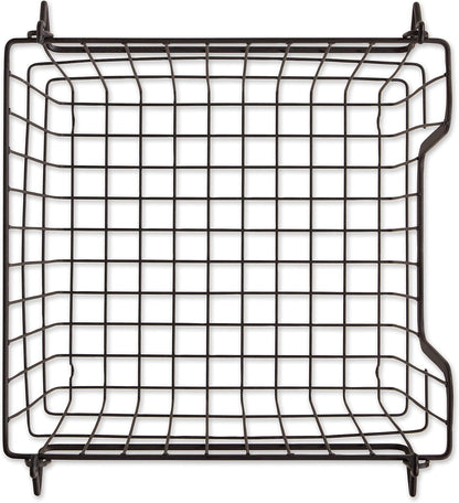 DII Metal Wire Mesh Stackable Utility Storage Bin, Small Round, 12x12x10", Bronze