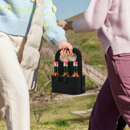Beautyflier 6-bottle Carrier for Hot Sauce Bottles, Holds Standard 5oz Bottles, Condiment Holder for Oil, Sauces, Vodka, Ketchup, Tabasco, Honey for the Hot Sauce Lover Fan, Holder Only