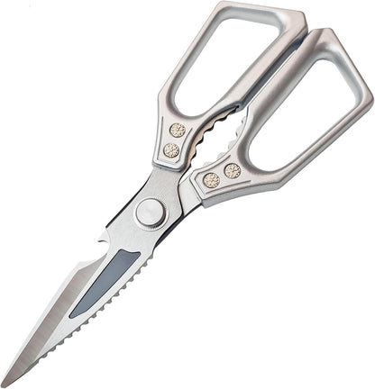 Heavy Duty Kitchen Scissors - 3.0mm Thickened Professional Stainless Steel Blades, All-Purpose Dishwasher Safe Meat & Poultry Shears for Cutting Chicken Bones, Food Prep