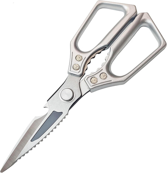 Heavy Duty Kitchen Scissors - 3.0mm Thickened Professional Stainless Steel Blades, All-Purpose Dishwasher Safe Meat & Poultry Shears for Cutting Chicken Bones, Food Prep