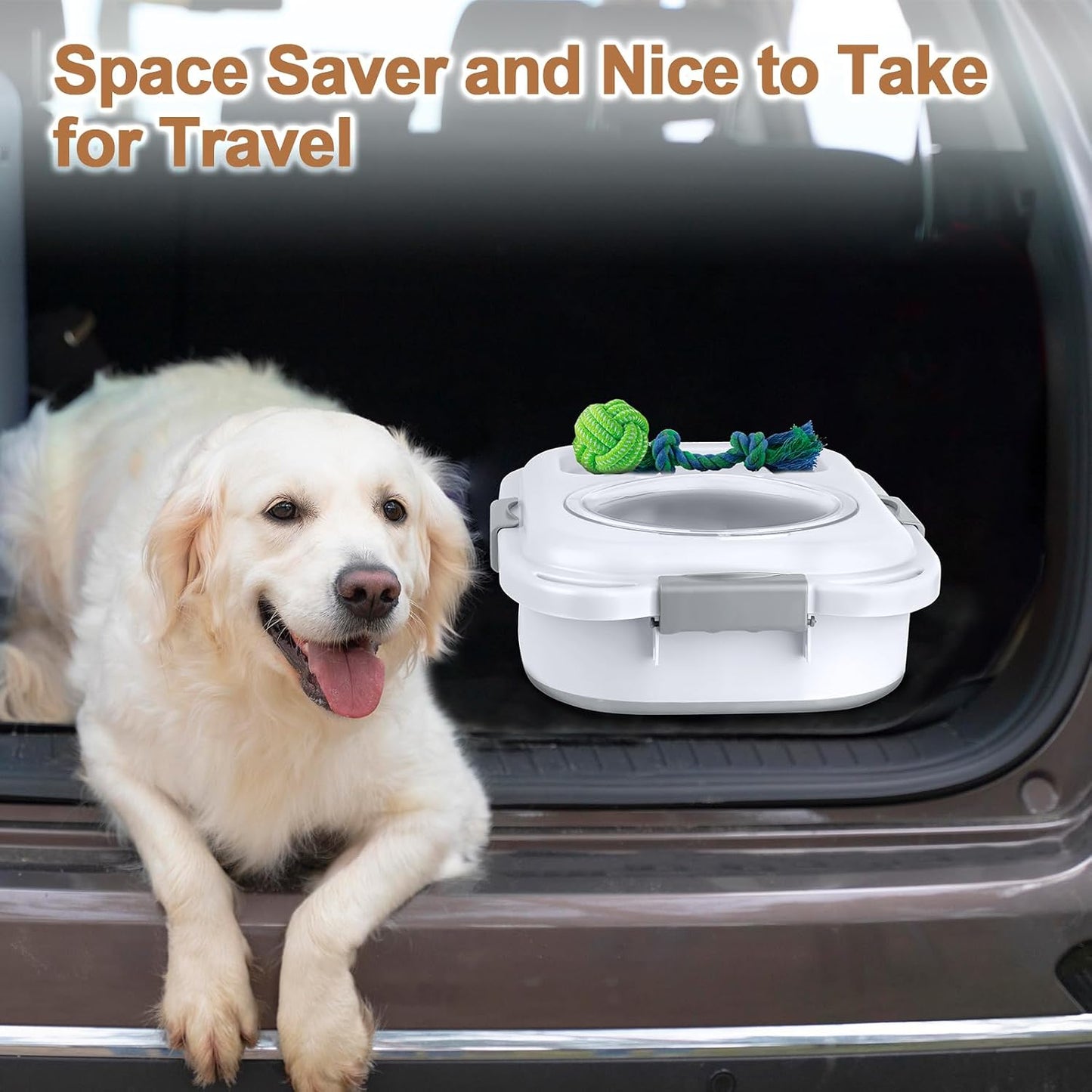 Dog Food Storage Container，10-25 lbs Airtight Collapsible Cat Food Storage Container with Attachable Wheels, Portable Handle, Dog Food Scoop for Dog Cat Bird Pet Dry Food Storage Bin Light Grey