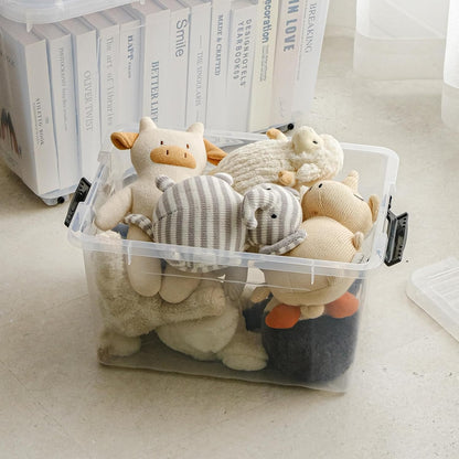 Cetomo 60Qt*6 Plastic Storage Bins, Storage Box, 6 Pack, Organizing Container with Wheels, Durable Lids and Secure Latching Buckles, Stackable and Nestable, Clear with Black Buckle