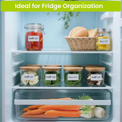 Ortarco 1000 Pcs Removable Food Labels Stickers for Storage Bins, Waterproof & Oil Resistant Freezer Labels with Perforation Line 1" x 2"