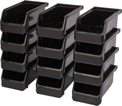 ReadySpace Medium Plastic Storage Bins, Stackable Organizer Containers for Closet Pantry Shelf Garage and Office Organization, Clear, 8 Pack