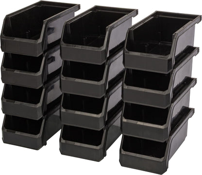 ReadySpace Medium Plastic Storage Bins, Stackable Organizer Containers for Closet Pantry Shelf Garage and Office Organization, Clear, 8 Pack