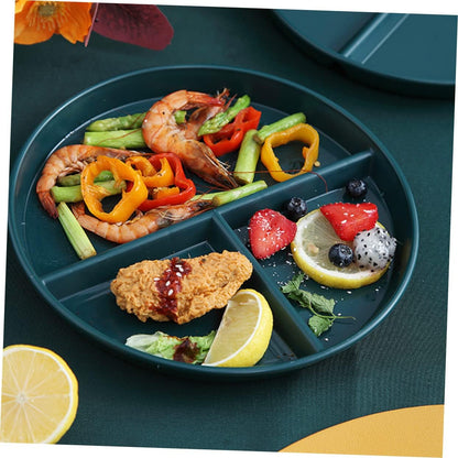 MAGICLULU PP Divided Plate for Portion Control Three-Compartment Tray Fixed Breakfast Plate for Diet Management for Adults Meal Prep and Healthy Eating