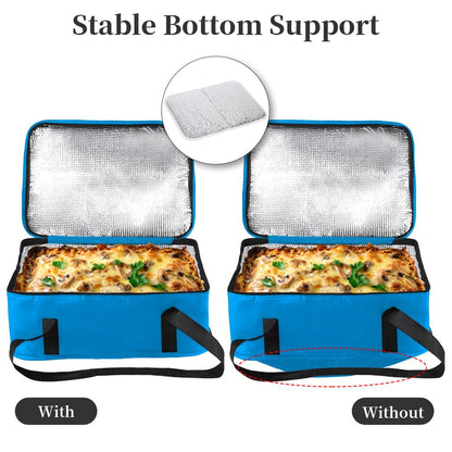 Bodaon Insulated Casserole Carrier Bag, Fits 9x13 and 11x15 Inch Baking Dish with Lid, Casserole Carriers for Hot or Cold Food for Transport, Thermal Lasagna Potluck Warmer Travel Tote, Black