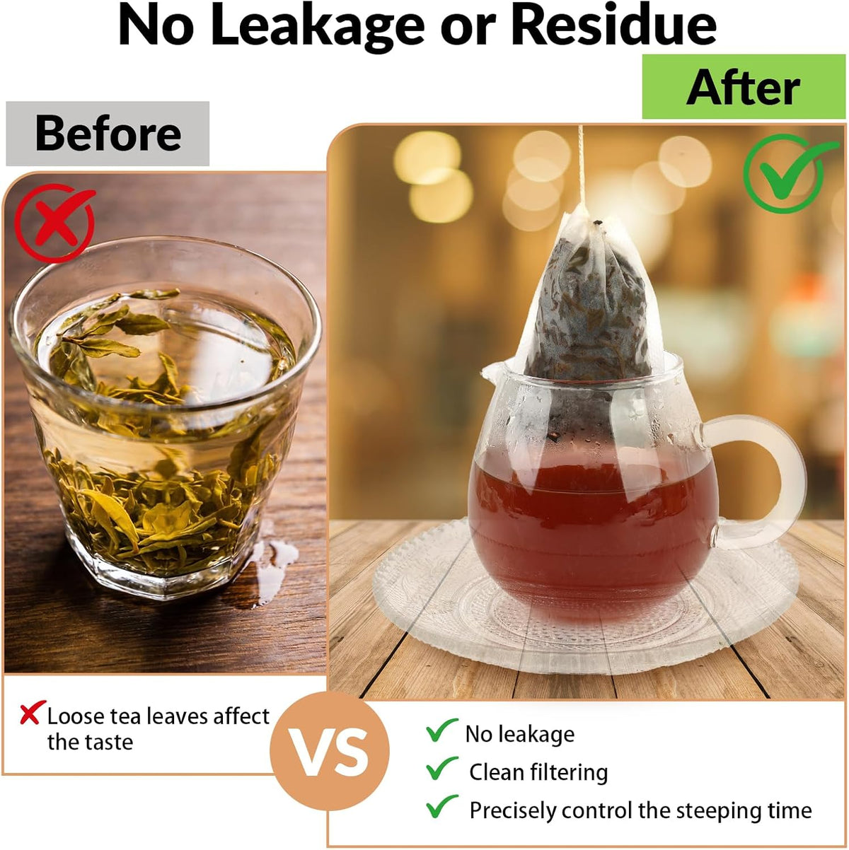 300 Pcs Disposable Empty Tea Bags for Loose Leaf Tea