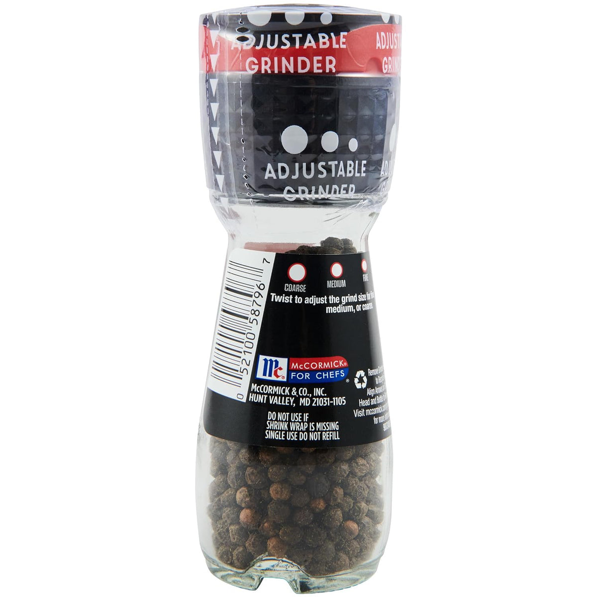 McCormick Black Peppercorn Grinder, 1.24 oz