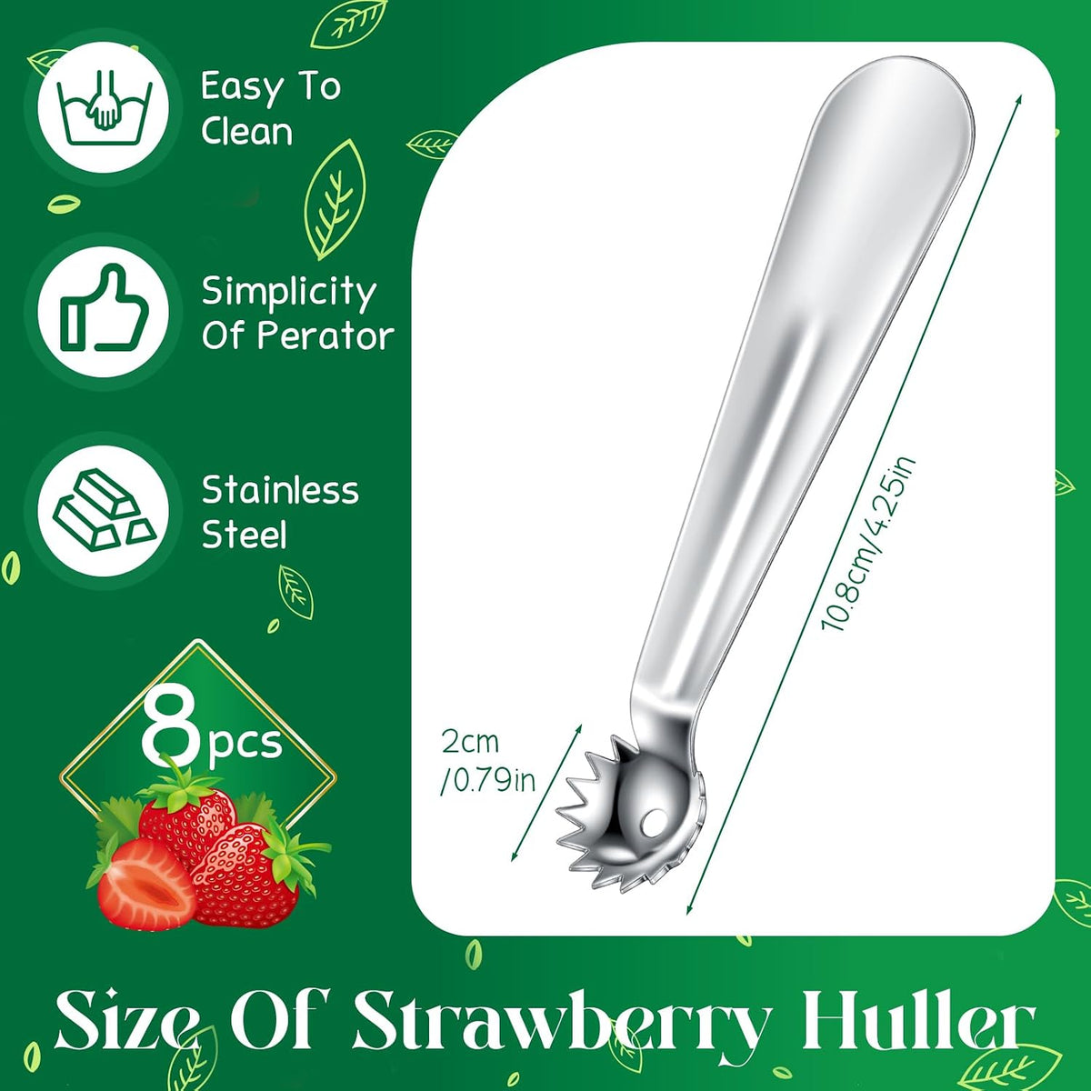 Baderke Strawberry Huller Tomato Corer Scooper Stainless Steel