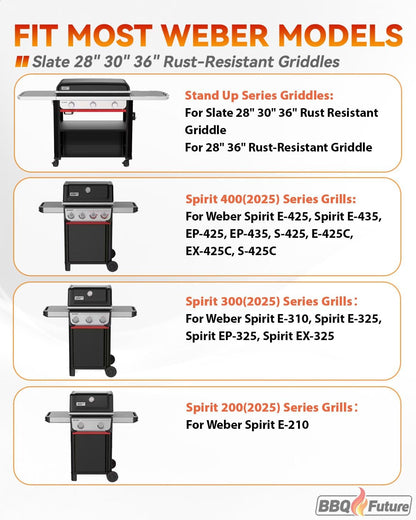 Organizer Kit for Weber Grills - Condiment Caddy, Garbage Bag Holder for Weber Slate Griddle and Spirit Series(2025 Models) Grills, 3400105 Grill Accessories for Works Side Rail, Barbecue Utensils