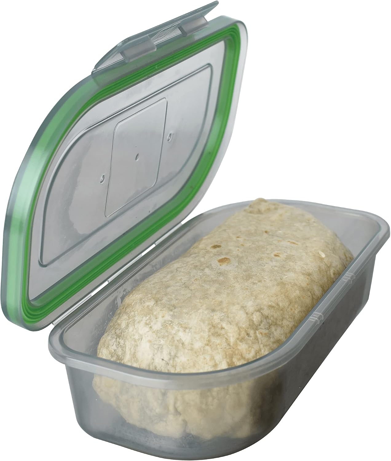 MyGo Container Large To-Go 3-Compartment Food Containers, Pack Of 3, 9-3/8" X 9-3/8" X 2-1/2", Reusable, Microwave Safe, NSF Certified, Smoke/Green
