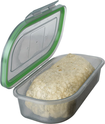 MyGo Container Large To-Go 3-Compartment Food Containers, Pack Of 3, 9-3/8" X 9-3/8" X 2-1/2", Reusable, Microwave Safe, NSF Certified, Smoke/Green