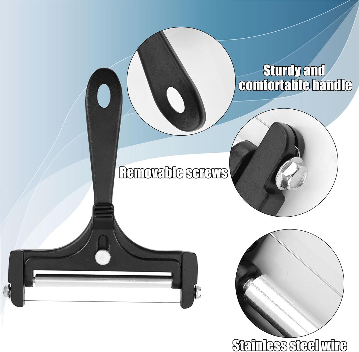 Stainless Steel Wire Cheese Slicer, Handheld Cheese Cutter