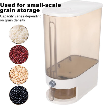 FMOACEN 22 Lbs Rice Dispenser with Measuring Cup Large Airtight Cereal Dispenser Multifunctional Dry Food Storage Container for Rice Grains Soybean Corn Kitchen Pantry Organization