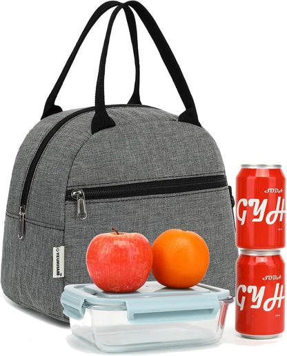 GYEUKHAM Lunch Bag Women, Lunch Box for Adult Men Kids Girls, Small Cute Lunchbox Tote Large Capacity Insulated Lunch Container Cooler for Work School Picnic Travel, Black White Stripes