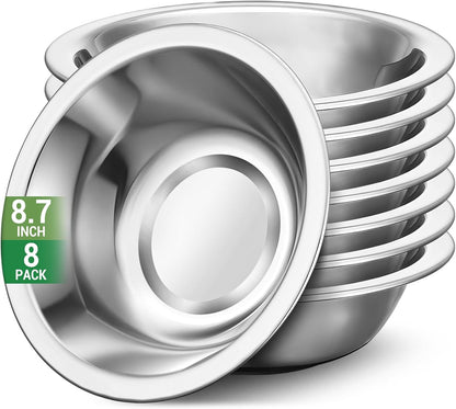 304(18/8) Stainless Steel Mixing Bowls for Kitchen, 4 Pack 6.3" 13.67 fl.oz Metal Mixing Bowls Set Stackable for Baking Serving Cooking Food Prep Storage Dishwasher Safe Lightweight