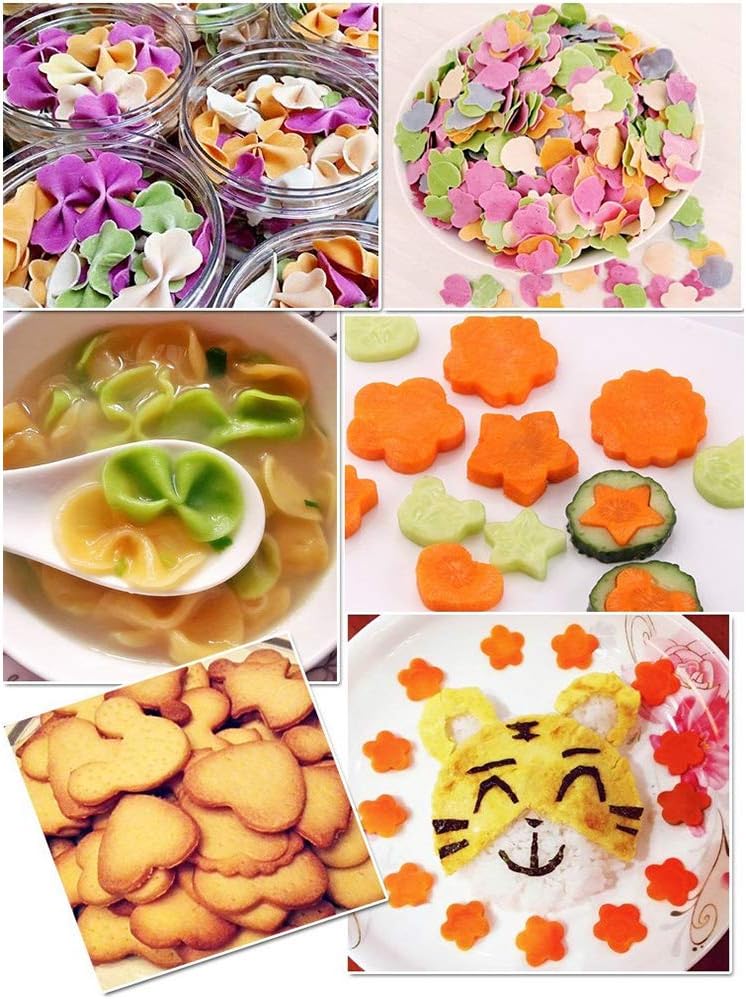 14 Pcs Fruit Vegetable Cookie Cutters Shapes Sets Stainless Steel Food Mini Pie Cookie Stamps Mold for Kids Baking,Bento Box and Decorating Tools