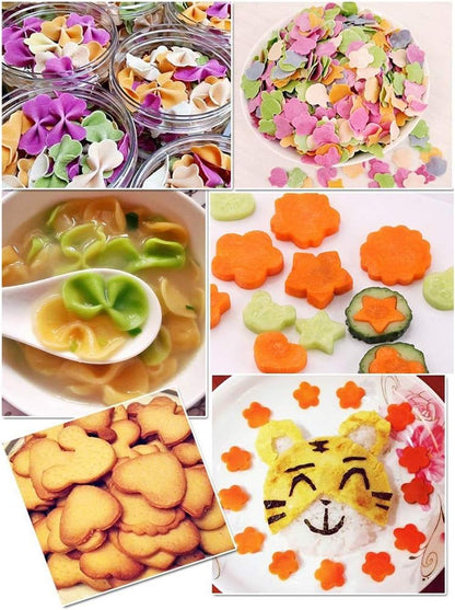 14 Pcs Fruit Vegetable Cookie Cutters Shapes Sets Stainless Steel Food Mini Pie Cookie Stamps Mold for Kids Baking,Bento Box and Decorating Tools