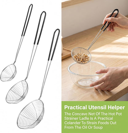 3 Pcs Boba Scoop, 3 Sizes Stainless Steel Strainer Spoon
