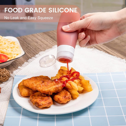 MICEBAY 2 oz Condiment Squeeze Bottles, Leakproof Salad Dressing Container