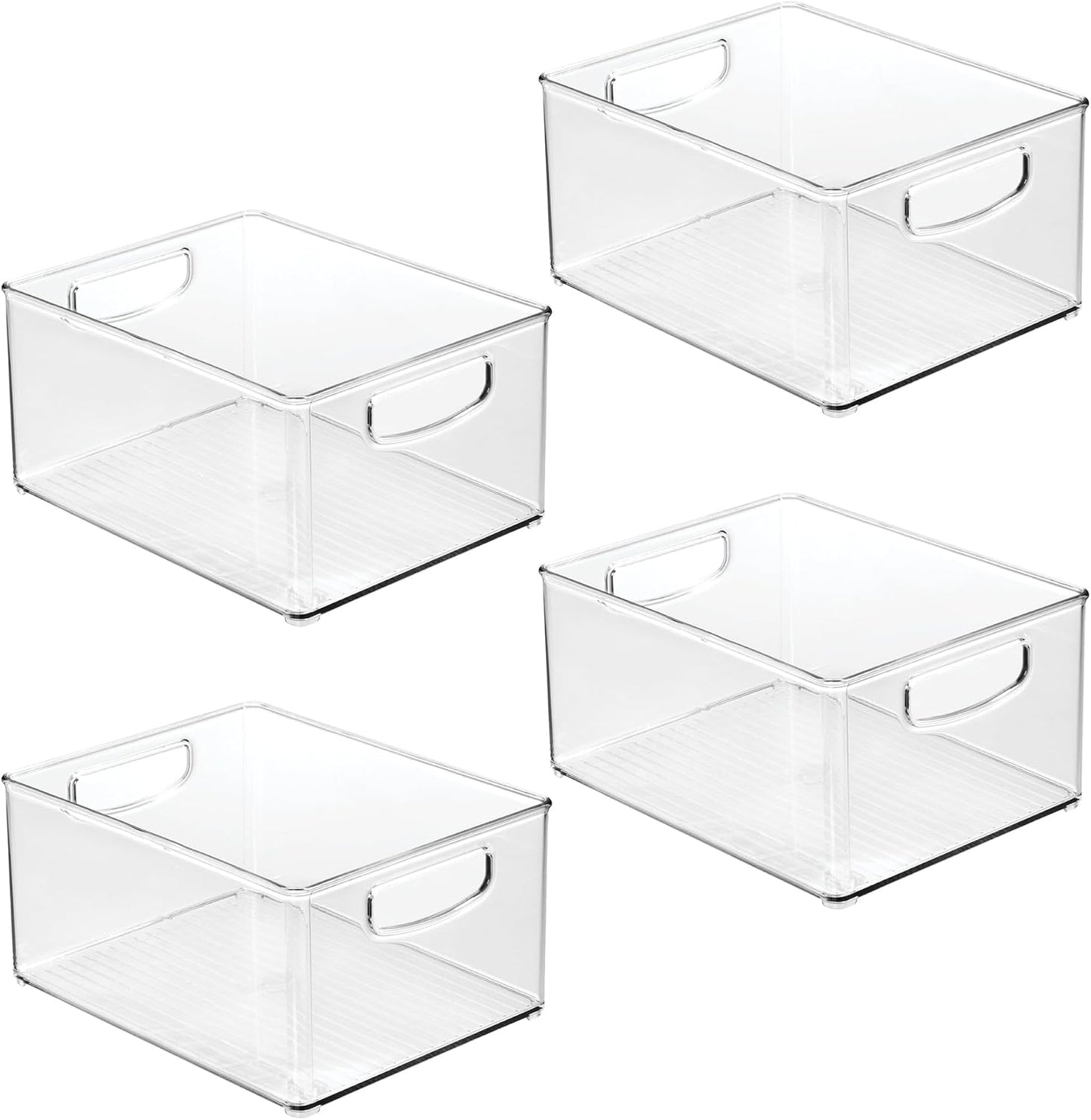 iDesign Stackable Clear Plastic Bin - Kitchen Organizers and Storage for Fridge and Pantry, 2-Pack