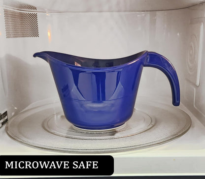 Reston Lloyd, Batter Bowl With Pour Spout, Non-Slip Base, Erogonomic Space Saving Detachable Handle, 2 QT Heavy Duty BPA-Free Microwave & Dishwasher Safe, Indigo