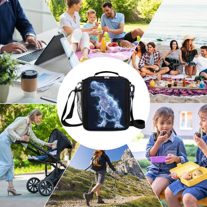 cfpolar Skull Skateboard Lunch Box for Boys Girls, Insulated Lunch Bags for Kids Reusable Mini Cooler Lunch Tote Lunchbox Thermal Meal Tote Kit with Shoulder Strap for Work School Picnic