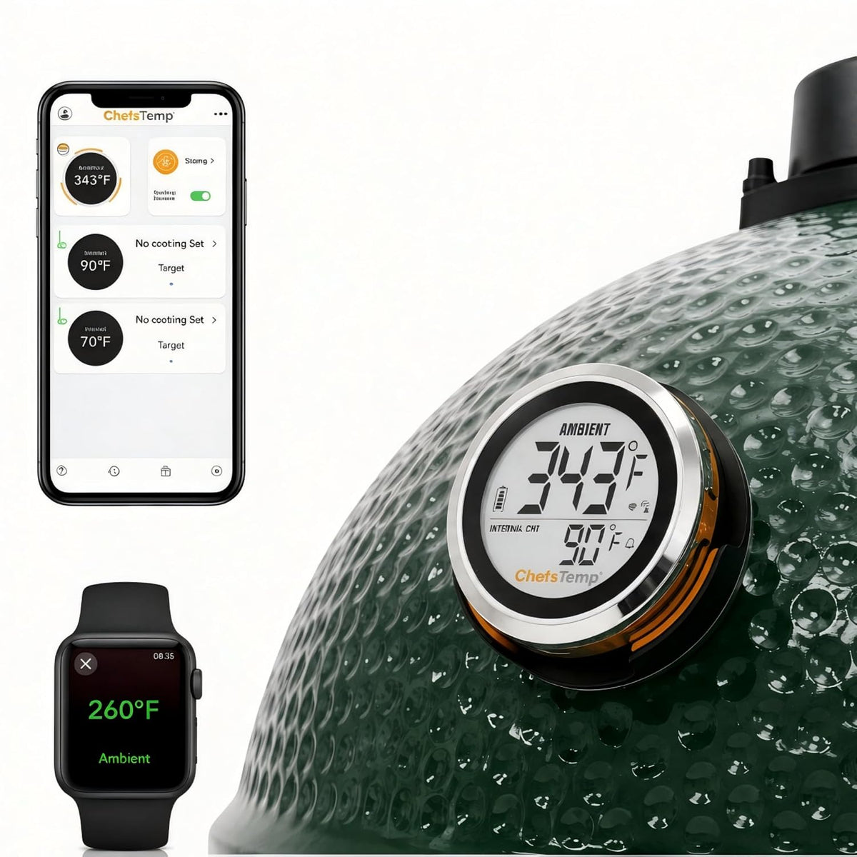 ProTemp S1 Patented Smart Grill Gauge Thermometer Hub Wi-Fi and Bluetooth