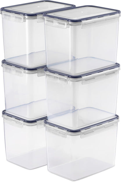 Sorbus Food Storage Containers - Pack of 4 - Air Tight, Four-Way Snap Lids Keeps Food Fresh - Store Cereal, Pasta, Flour, Nuts, Candy - Durable Plastic Kitchen Pantry Bins
