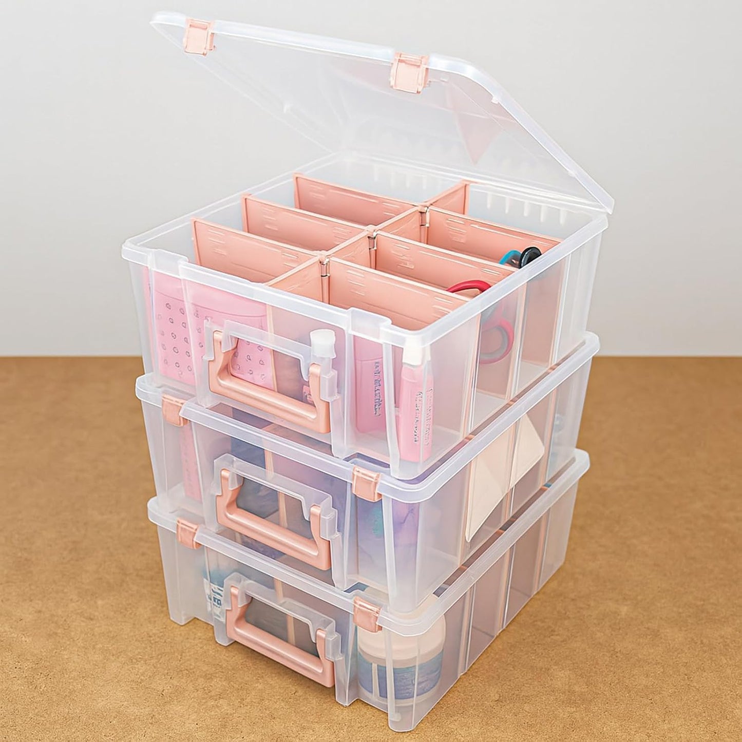 ArtBin 6990SO Super Satchel Double Deep Compartment Box - Art Storage with 8 Removable Compartments, Smart Closure for Craft Supplies (Gold - Pack of 1)