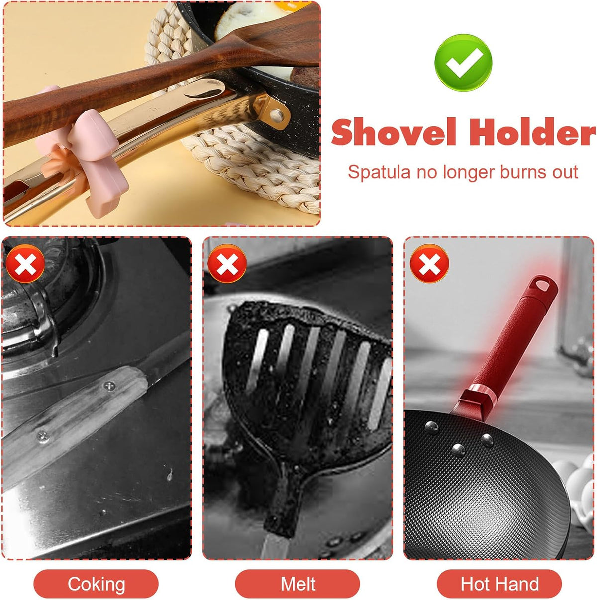 Mabor 3Pcs Spoon Holder for Pot, Bowknot Silicone Spoon Pot Pan Holder