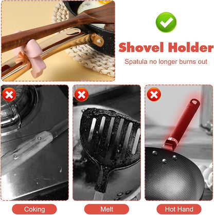 Mabor 3Pcs Spoon Holder for Pot, Bowknot Silicone Spoon Pot Pan Holder
