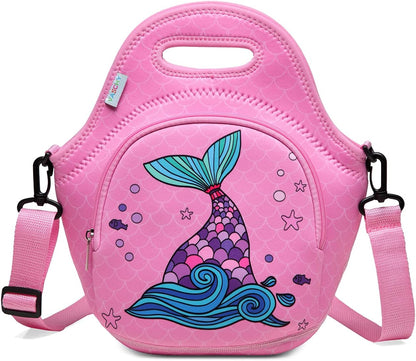 VASCHY Lunch Bag for Kids, Insulated Neoprene Lightweight Lunch Box Bag for Children Boys and Girls School Daycare Kindergarten Dinosaur