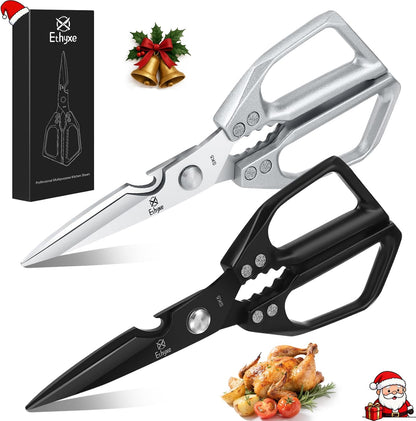 Kitchen Scissors All Purpose - Heavy Duty Poultry Shears, Ultra Sharp Japanese Steel Cooking Scissors for Food, Dishwasher Safe